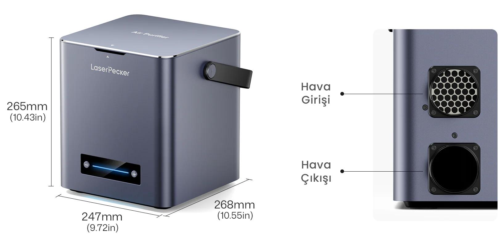 LaserPecker_Desktop_Air_Purifier_Boyutlar
